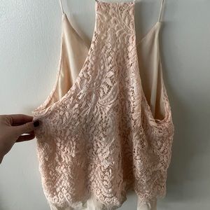 Lace cropped tank
